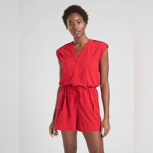 Athleta Sutton Romper - Hibiscus Red Size 12